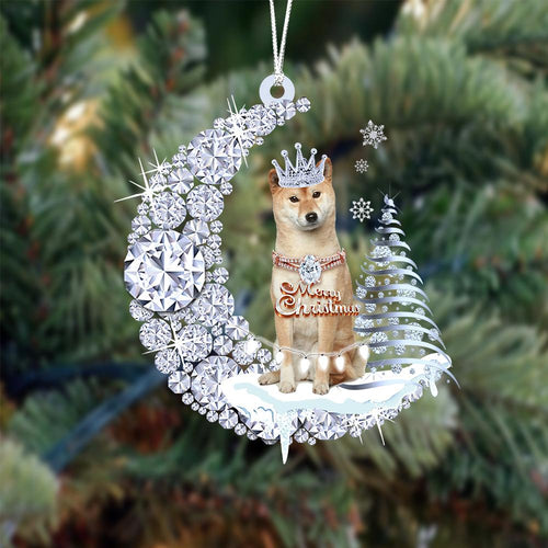 Shiba Inu Diamond Moon Merry Christmas Ornament Christmas Tree Hanging Ornament