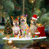 Shiba Inu-Christmas Dog Friends Hanging Ornament