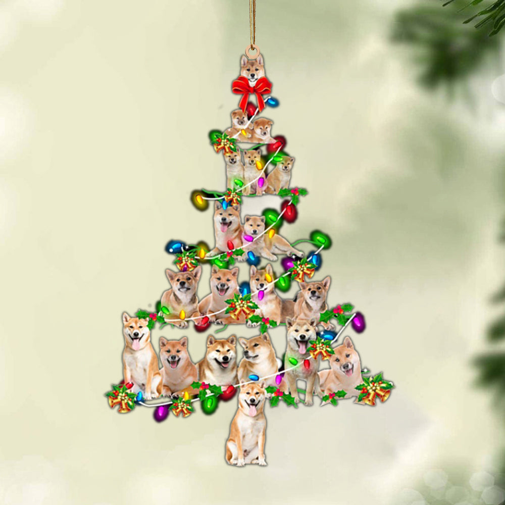 Godmerch- Ornament- Shiba Inu-Christmas Tree Lights-Two Sided Ornament, Happy Christmas Ornament, Car Ornament