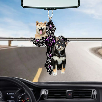 Shiba Inu Pray For God Car Hanging Ornament Dog Pray For God Ornament Godmerch