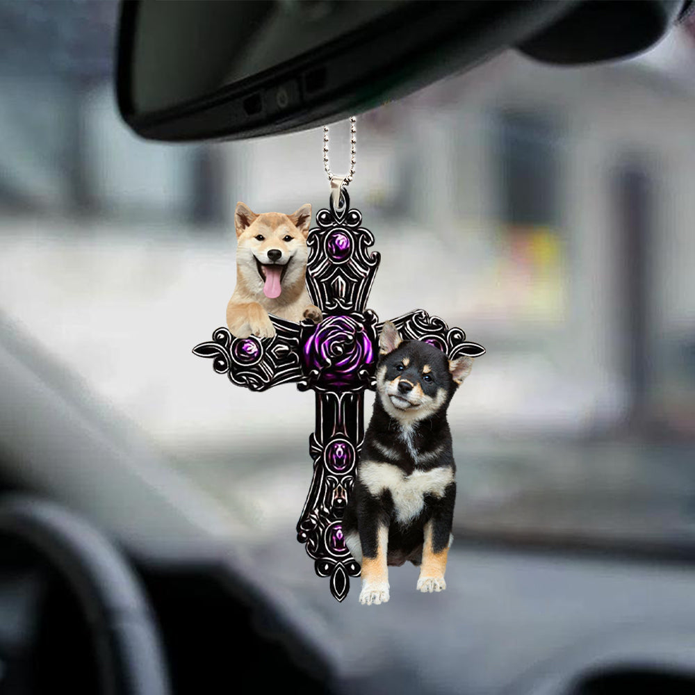 Shiba Inu Pray For God Car Hanging Ornament Dog Pray For God Ornament Godmerch