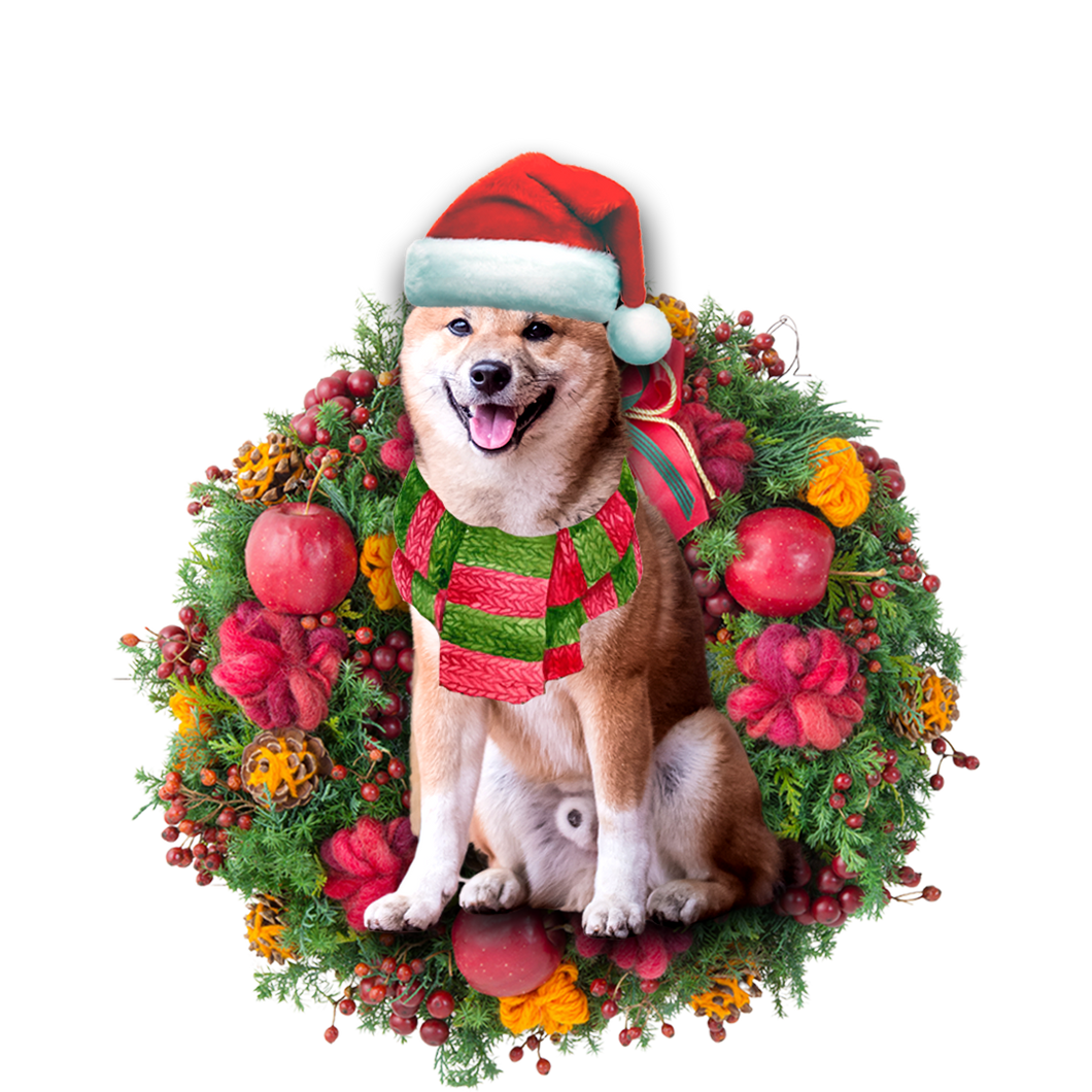 Godmerch- Ornament- Shiba Inu Christmas Ornament, Happy Christmas Ornament, Car Ornament