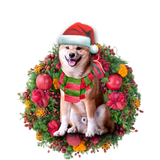 Godmerch- Ornament- Shiba Inu Christmas Ornament, Happy Christmas Ornament, Car Ornament