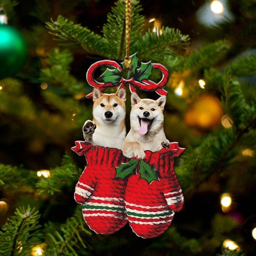Shiba Inu Inside Your Gloves Christmas Holiday-Two Sided Ornament Christmas 2022 Ornament Gift