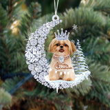 Shih Tzu Diamond Moon Merry Christmas Ornament 2022 Christmas Gifts