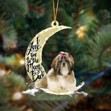Godmerch- Shih Tzu I Love You To The Moon And Back Hanging Ornament Dog Ornament, Car Ornament, Christmas Ornament