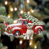 Godmerch- Ornament- Shih Tzu-Cardinal & Truck Two Sided Ornament, Happy Christmas Ornament, Car Ornament