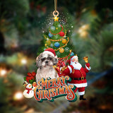 Godmerch- Ornament- Shih Tzu 2-Christmas Tree&Dog Hanging Ornament, Happy Christmas Ornament, Car Ornament