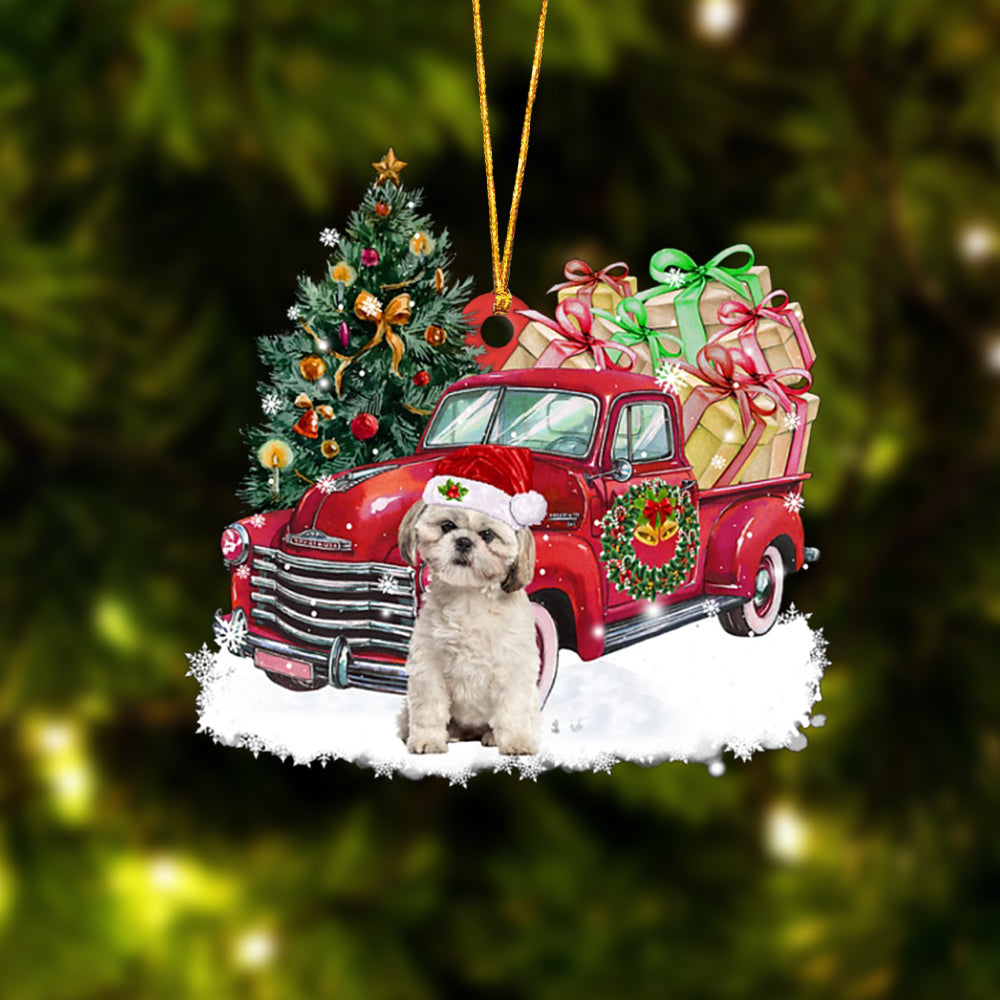 Godmerch- Ornament- Shih Tzu Christmas Hanging Ornament Dog Ornament, Car Ornament, Christmas Ornament