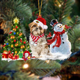 Godmerch- Ornament- Shih Tzu Christmas Snow Hanging Ornament Dog Ornament, Car Ornament, Christmas Ornament