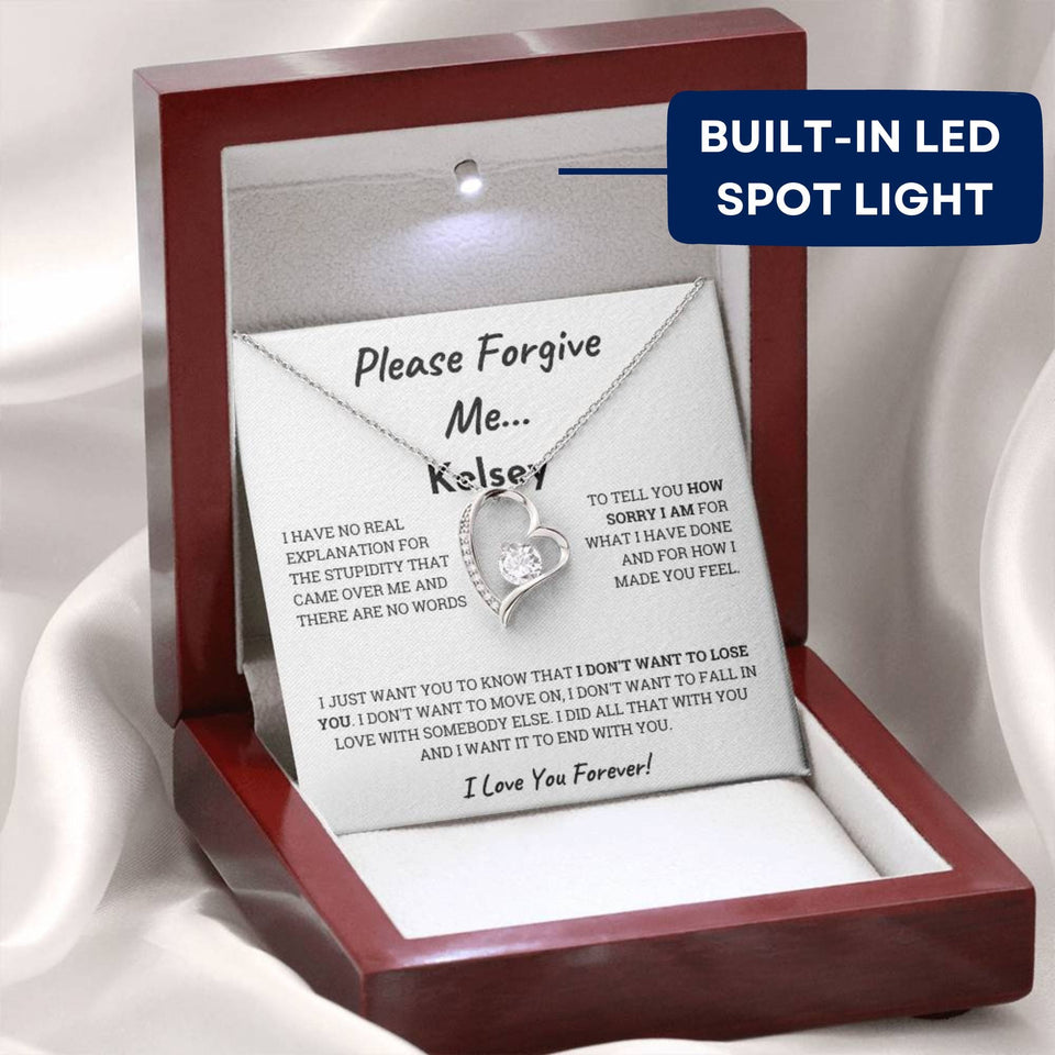 Please Forgive me Forever Love Necklace, Apology gift for her