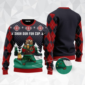 Shuh Duh Fuh Cup Beer Ugly Christmas Sweater 