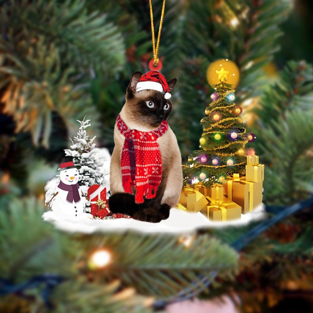 Godmerch- Ornament- Siamese Cat Christmas Ornament Dog Ornament, Car Ornament, Christmas Ornament