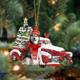 Godmerch- Ornament- Siberian Husky-Christmas Car Two Sided Ornament, Happy Christmas Ornament, Car Ornament