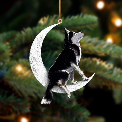 Siberian Husky Sit On The Moon Two Sided Ornament Dog Hanging Christmas Ornament