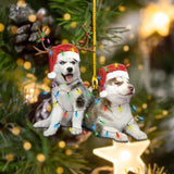 Godmerch- Ornament- Siberian Husky Christmas Shape Ornament, Happy Christmas Ornament, Car Ornament