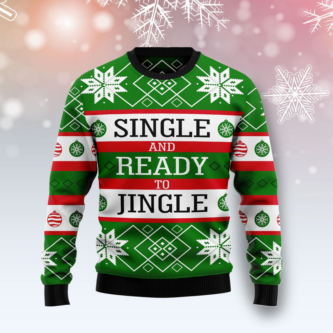 Single Ready To Jingle Christmas Ugly Christmas Sweater 