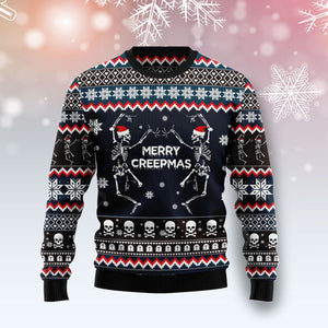 Skeleton Merry Creepmas Ugly Christmas Sweater 