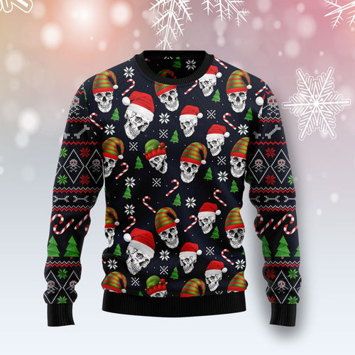 Skull Face Ugly Christmas Sweater 