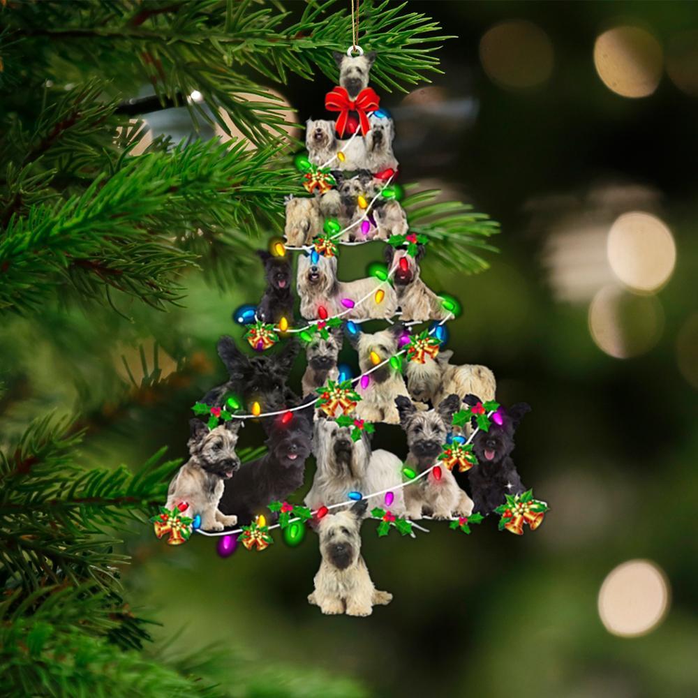 Skye Terrier-Christmas Tree Lights-Two Sided Ornament