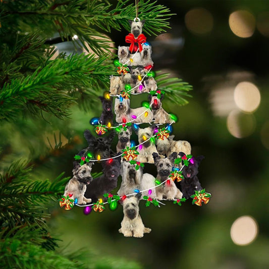 Skye Terrier-Christmas Tree Lights-Two Sided Ornament