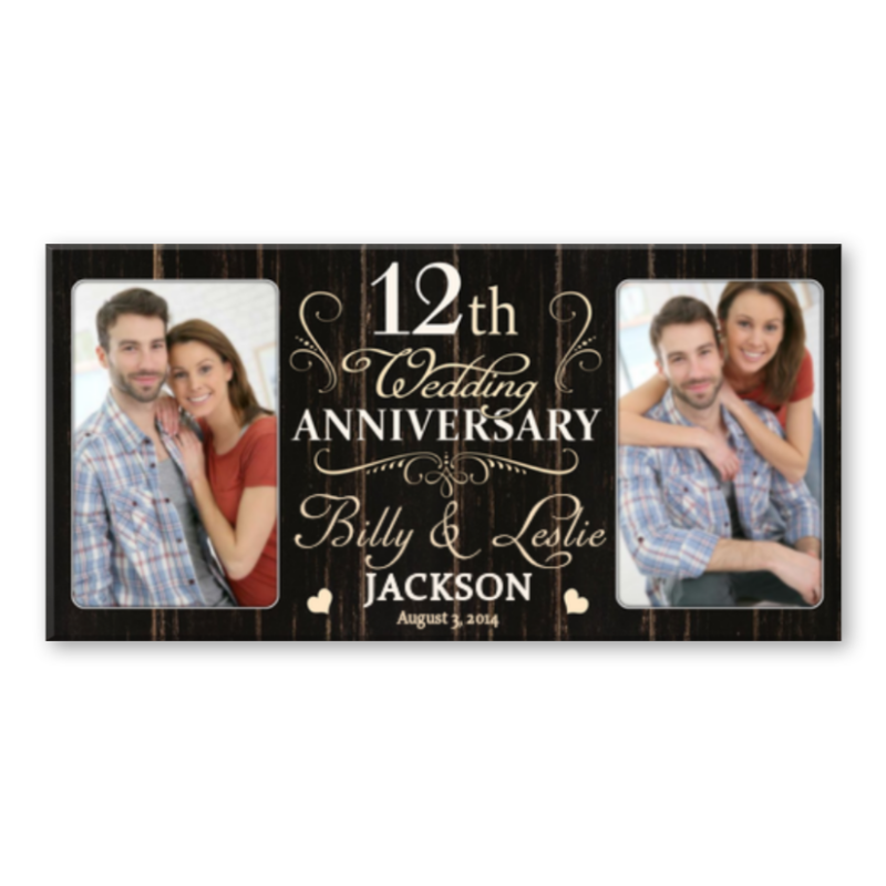 12 Year Anniversary Custom Canvas Print, 12th Wedding Anniversary Gift