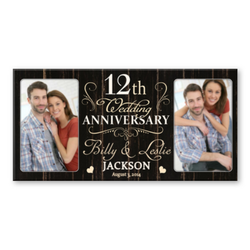12 Year Anniversary Custom Canvas Print, 12th Wedding Anniversary Gift