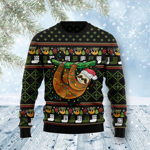 Sloth Light Xmas Ugly Christmas Sweater 