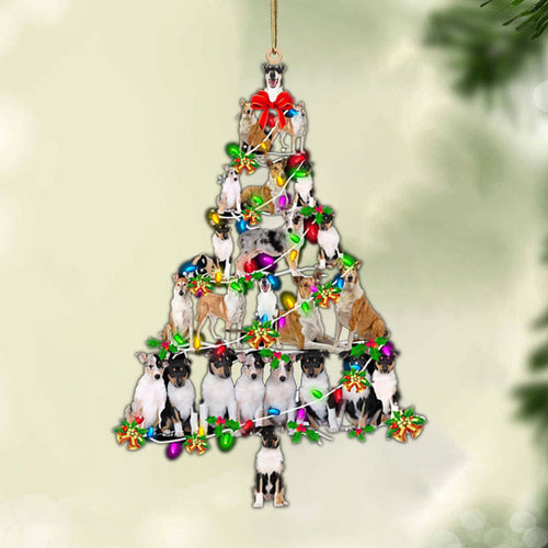 Ornament- Smooth Collie-Christmas Tree Lights-Two Sided Ornament, Happy Christmas Ornament, Car Ornament