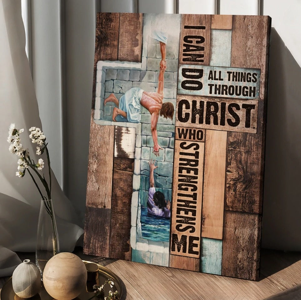 Jesus Take my hand I can do all things - Matte Canvas