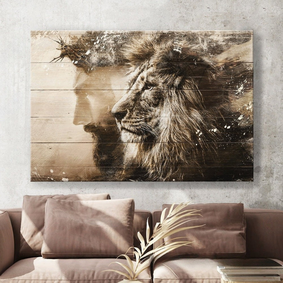 Jesus Profile Lion of Judah - Matte Canvas
