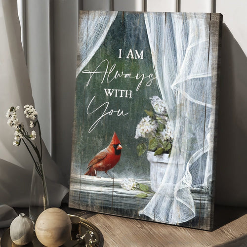 White hydrangea Cardinal Jesus I am always with you Spring - Matte Canvas