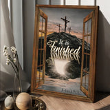 Cross sunset Jesus It is finished - Matte Canvas
