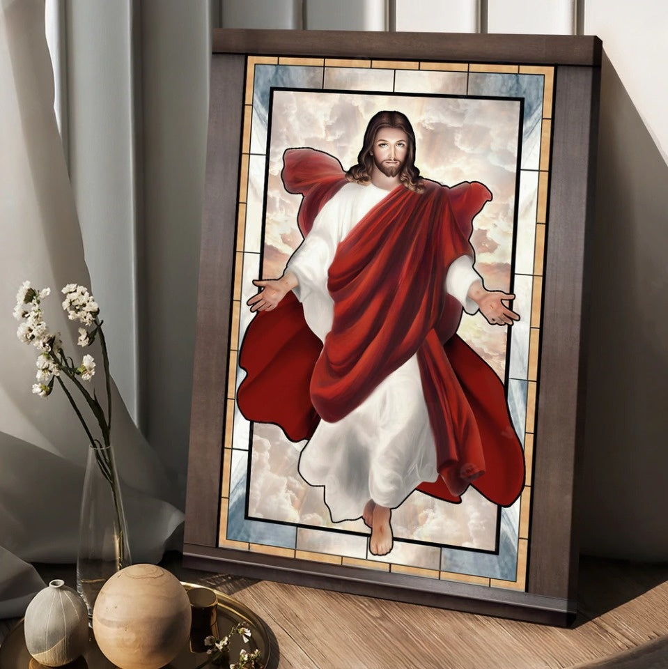Jesus drawing Walking with Jesus - Matte Canvas
