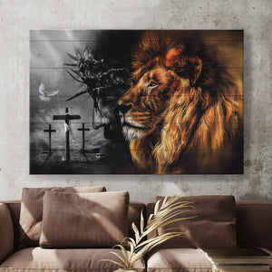 Black and white Jesus painting Lion of Judah - Matte Canvas