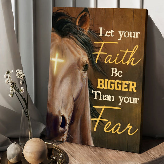 Horse Cross symbol Let your faith be bigger than your fear - Matte Canvas