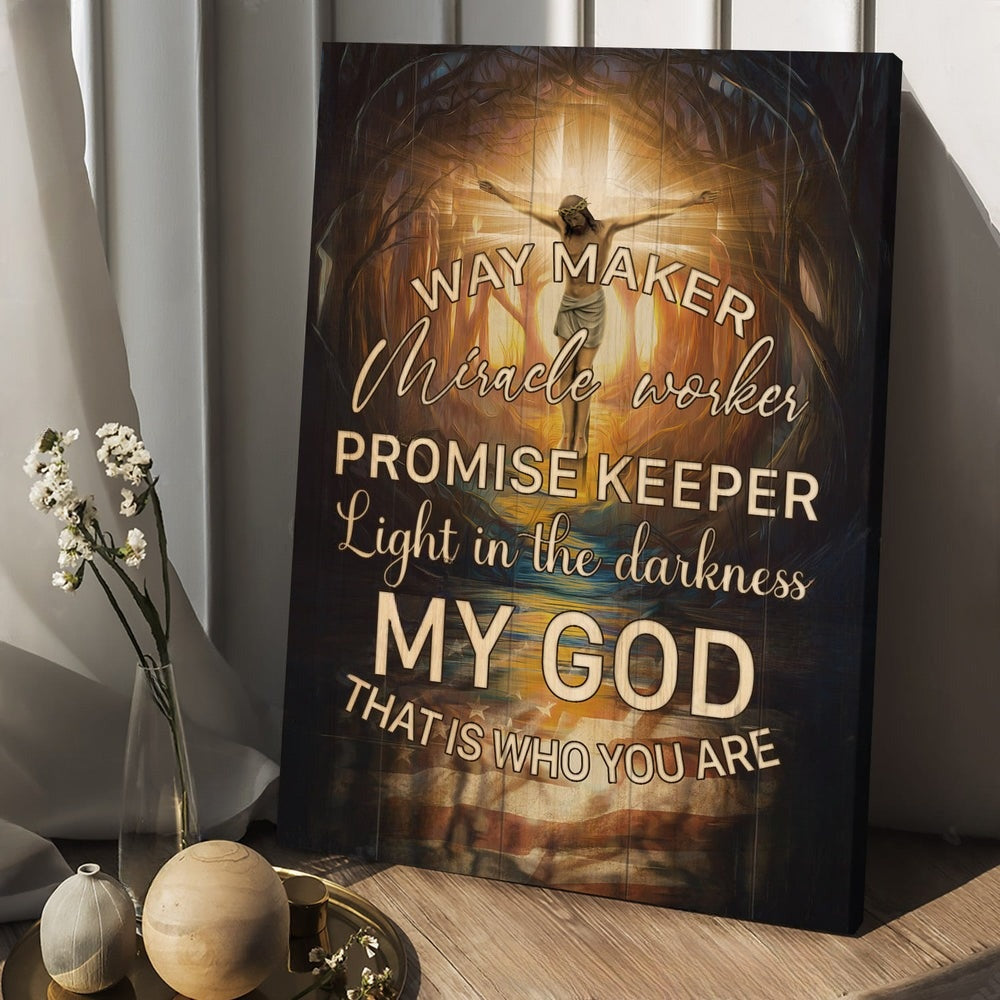 Jesus the cross of light light in the darkness - Matte Canvas