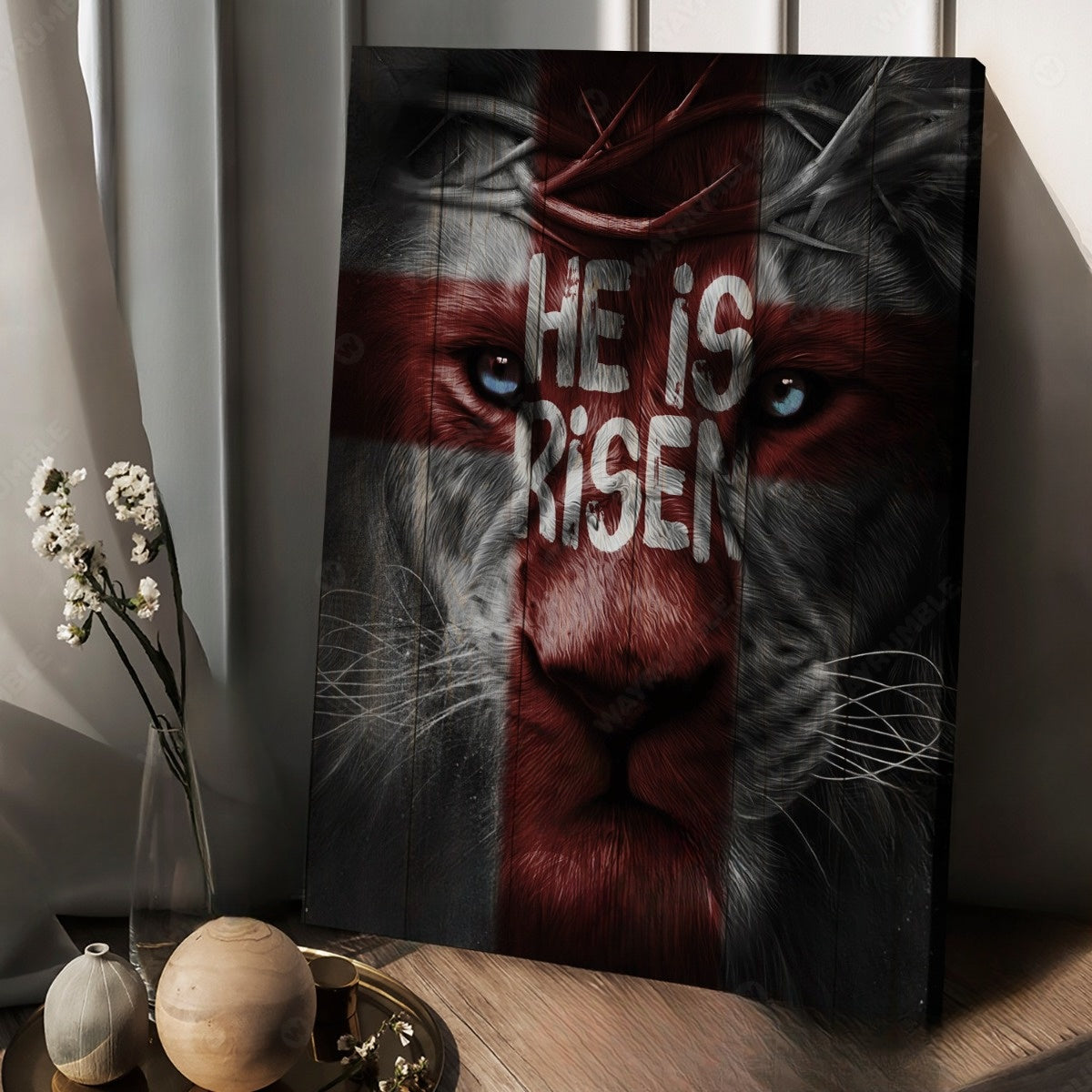 Knight of God, Lion of Judah, He is risen - Matte Canvas