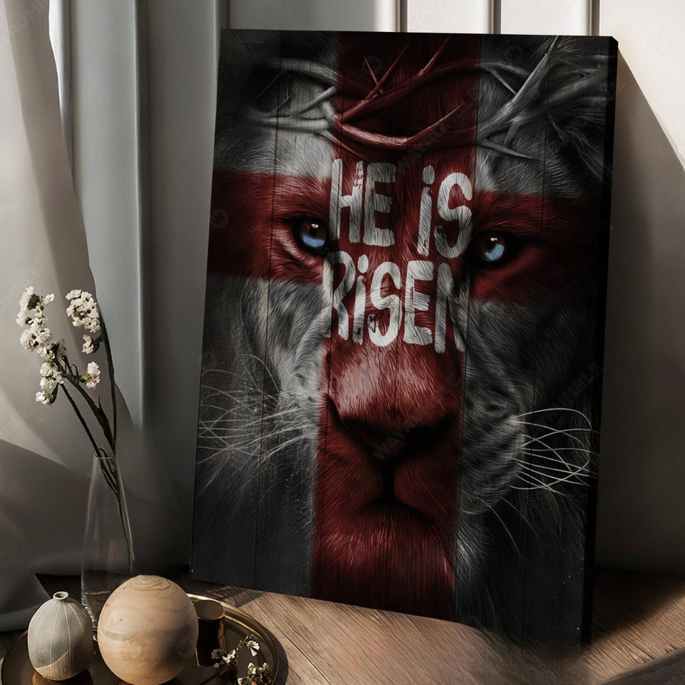 Knight of God, Lion of Judah, He is risen - Matte Canvas