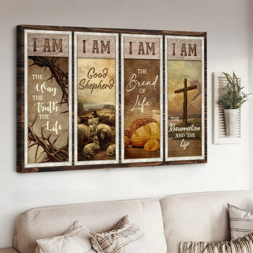 Crown of thorns Lambs of God I am the Resurrections and the Life - Matte Canvas