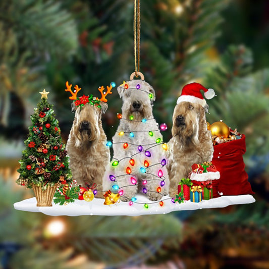 Soft Coated Wheaten Terrier-Christmas Dog Friends Hanging Ornament, Christmas Ornament, Car Ornament
