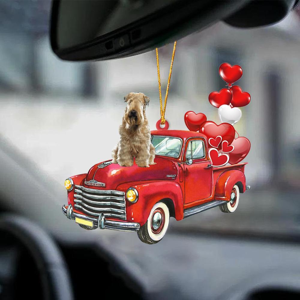 Soft Coated Wheaten Terrier-Red Sports Car-Two Sided Ornament