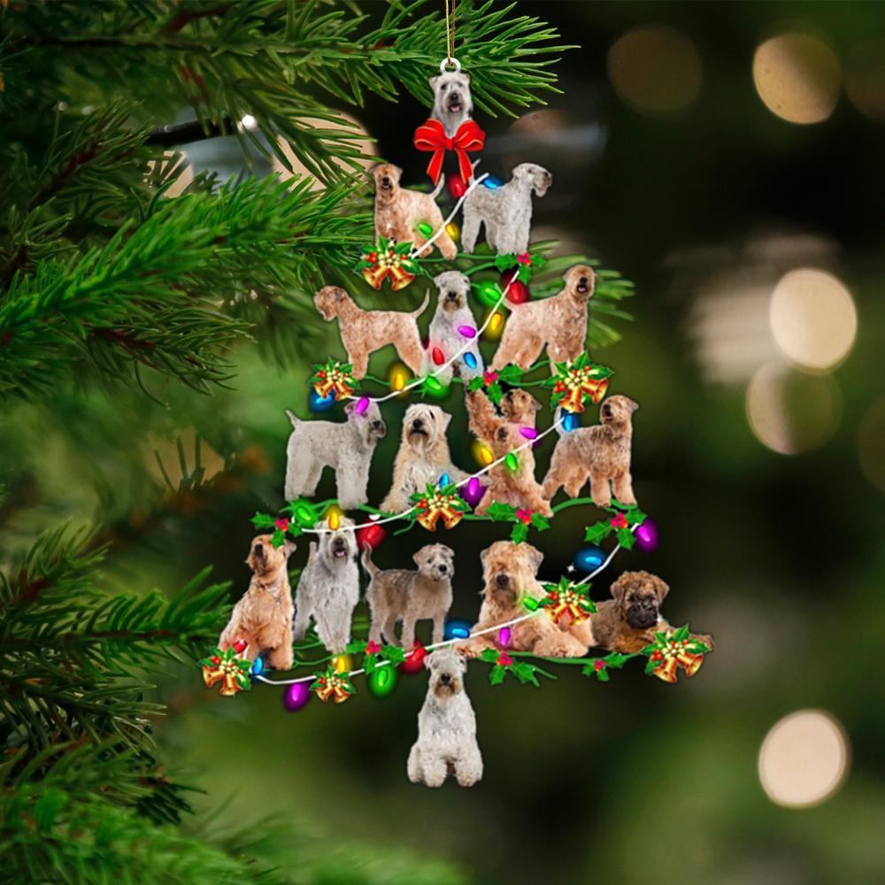 Soft Coated Wheaten Terrier-Christmas Tree Lights-Two Sided Ornament