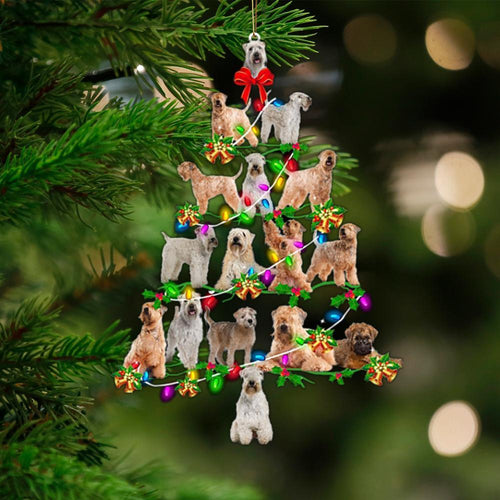 Soft Coated Wheaten Terrier-Christmas Tree Lights-Two Sided Ornament