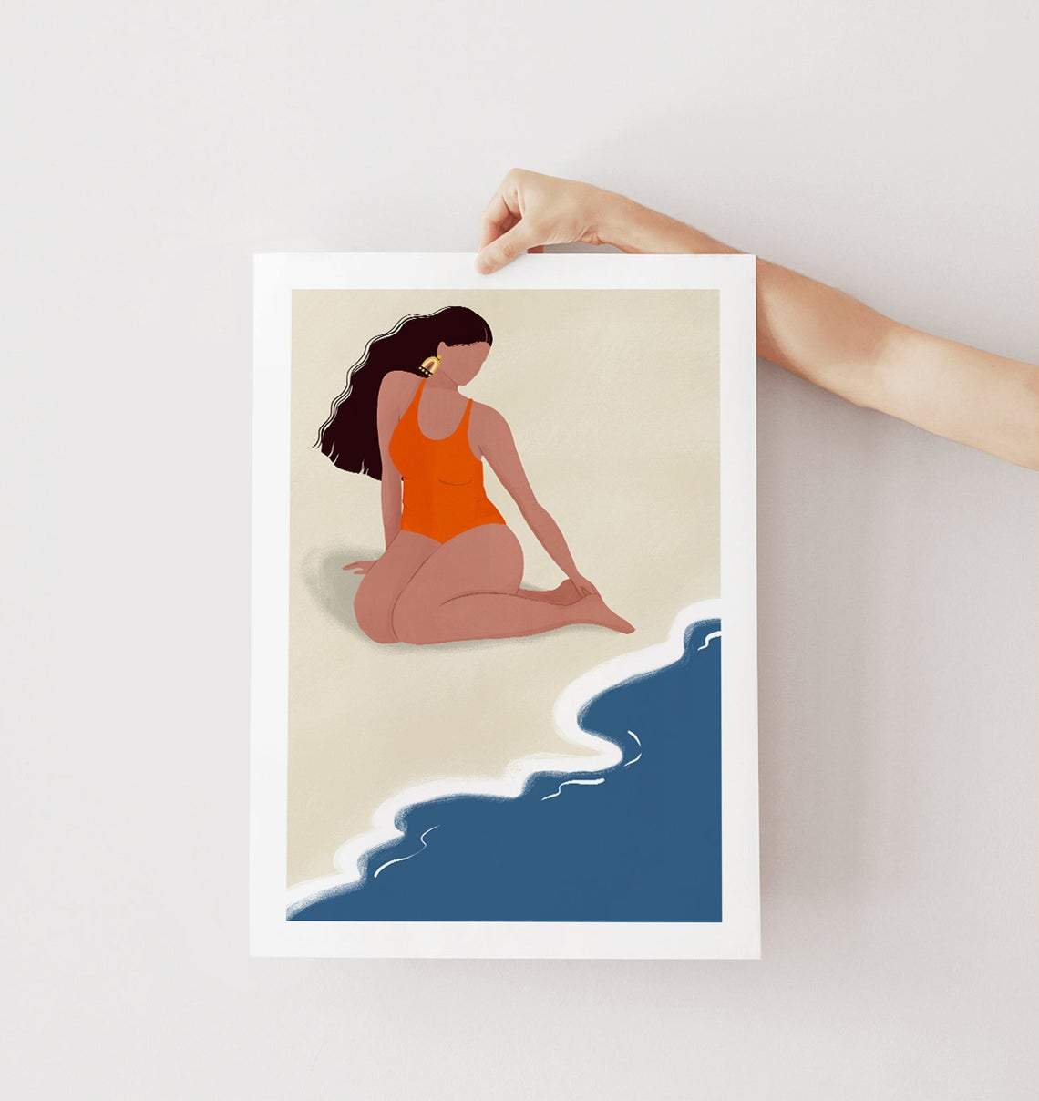 Solitude, summer, sea, alone, women, body, self confidence, beach Canvas And Poster, Canvas Painting, Wall Decor Visual Art