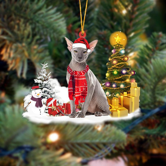 Sphynx Cat Christmas Ornament Christmas Tree Hanging Acrylic Ornament Gift