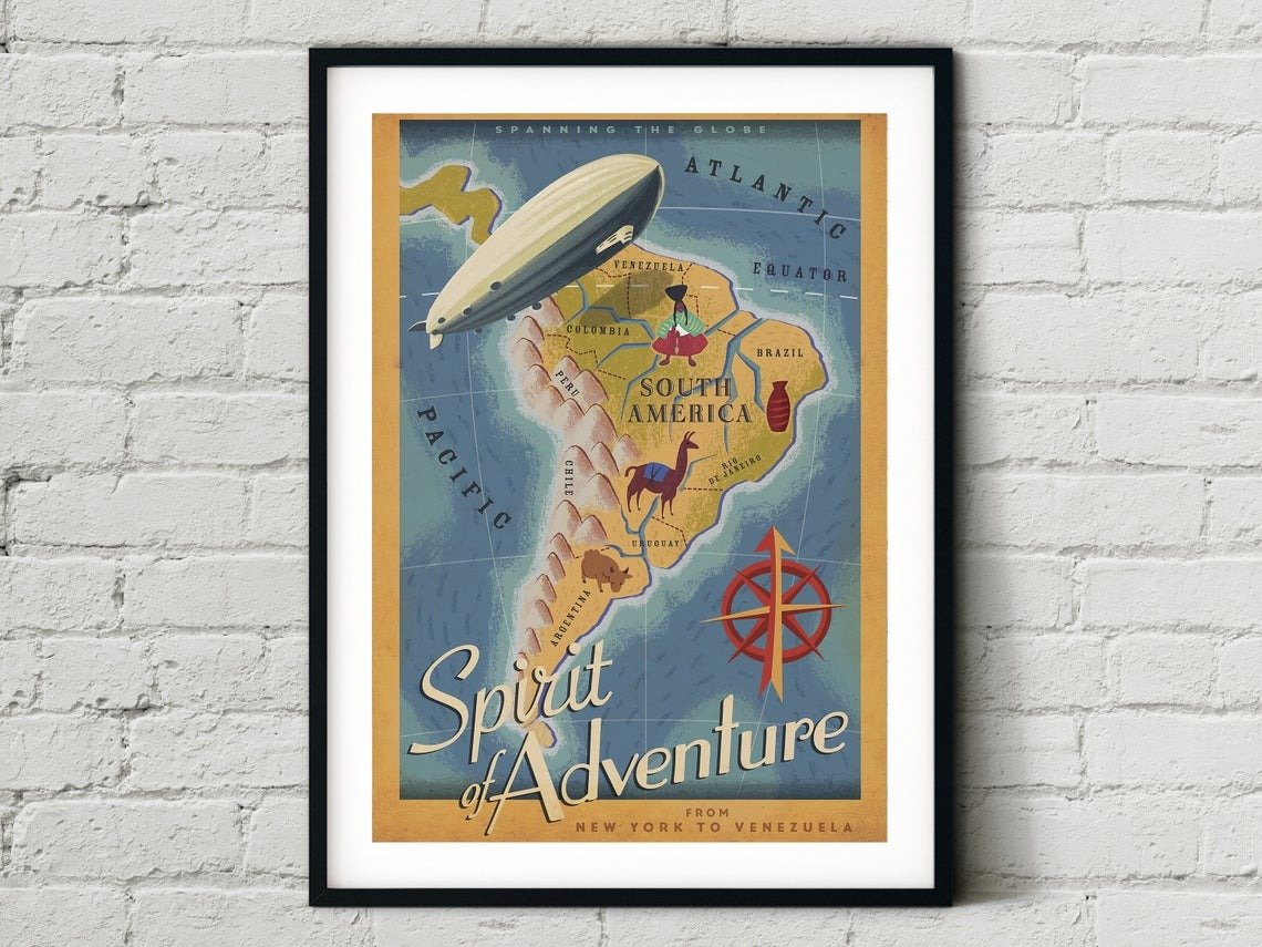 Spirit of Adventure South America Travel Canvas And Poster, Canvas Painting, Wall Decor Visual Art