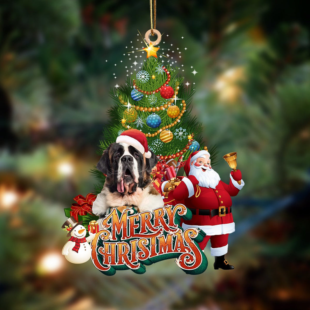 Godmerch- Ornament- St Bernard-Christmas Tree&Dog Hanging Ornament, Happy Christmas Ornament, Car Ornament