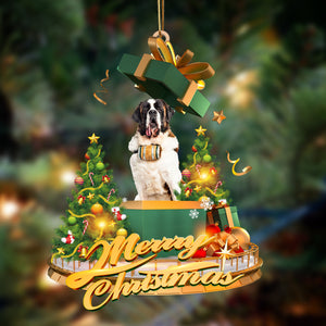 Godmerch- Ornament- St Bernard-Christmas Gifts&dogs Hanging Ornament, Happy Christmas Ornament, Car Ornament