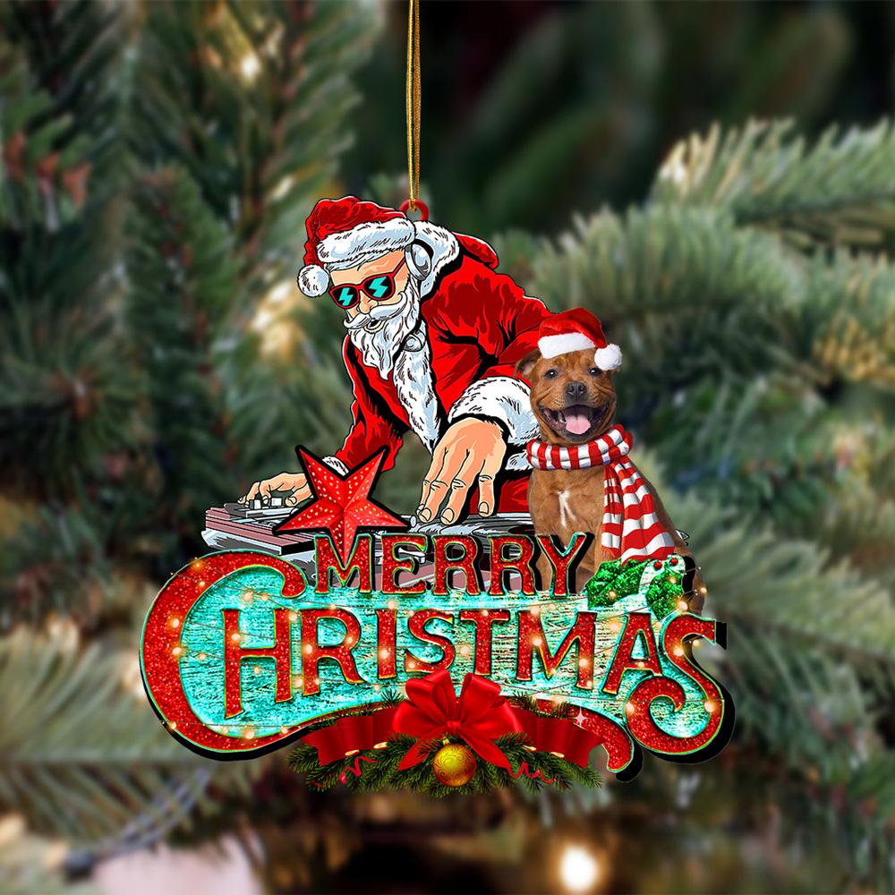 Staffordshire Bull Terrier 2-Christmas Rock Two Sided Ornament